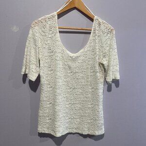 Anthropologie Lace Shell Sz L